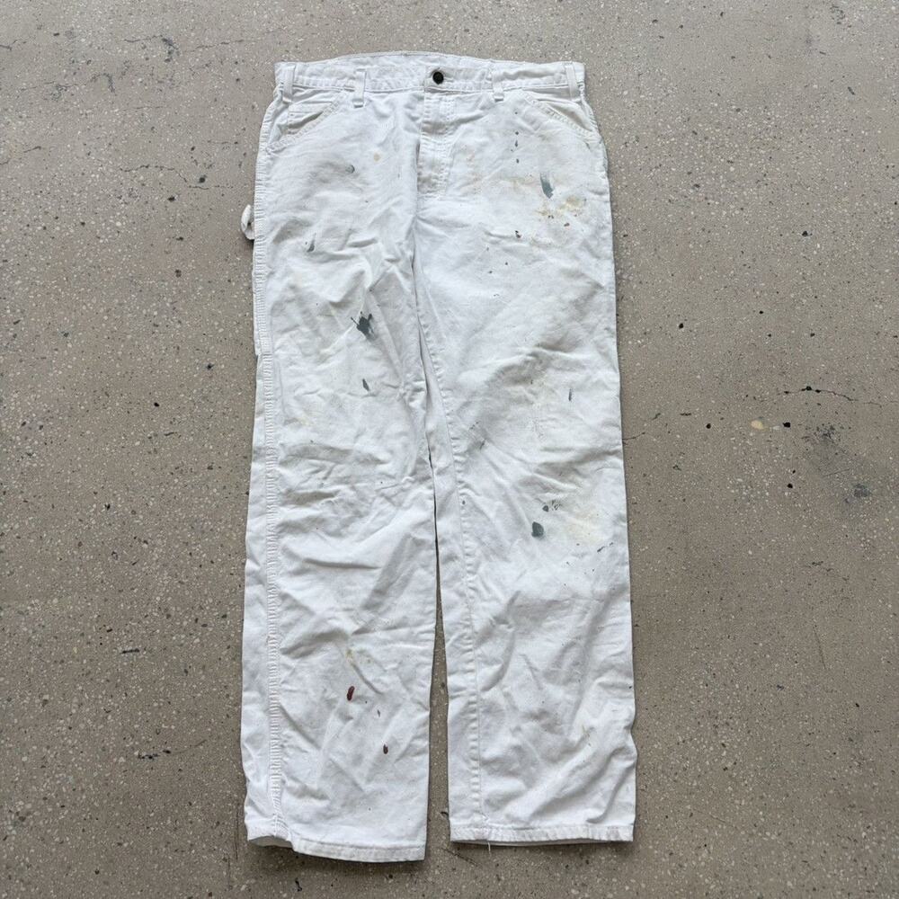 Vintage Y2k Dickies White Carpenter Painters Pants 34x31